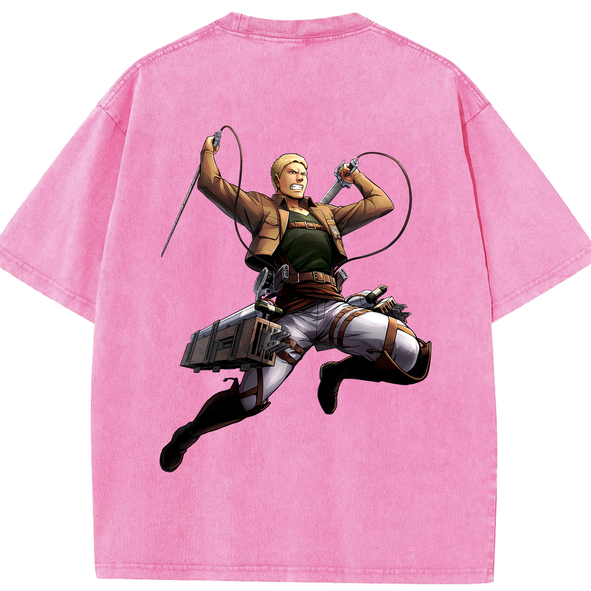 （画像用） 進撃の巨人 ライナー・ブラウン Attack on Titan Reiner Braun 綿100% ヴィンテージ風 半袖Tシャツ（背面プリント）